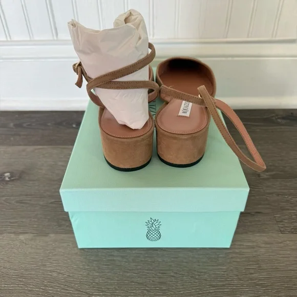 ❗️SOLD❗️Aquazzura 35mm French Flirt pumps two tone suede sling back - Picture 4 of 8